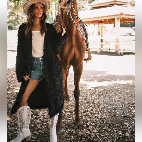 Boho Fabulous Faux Fur Long Jacket - Picture 3 of 5